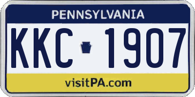 PA license plate KKC1907