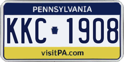 PA license plate KKC1908