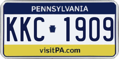 PA license plate KKC1909