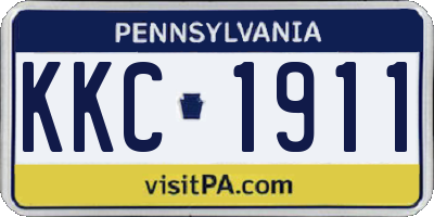 PA license plate KKC1911