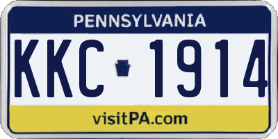 PA license plate KKC1914