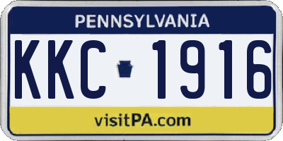 PA license plate KKC1916