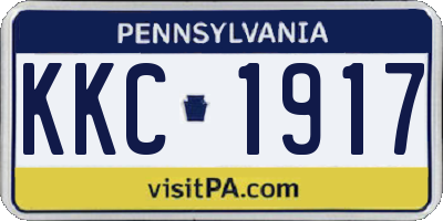 PA license plate KKC1917