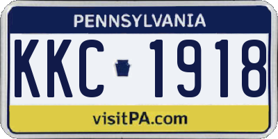 PA license plate KKC1918