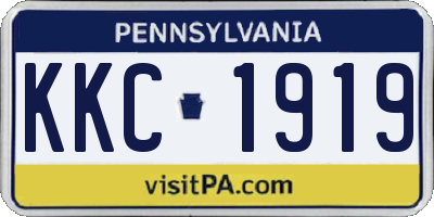 PA license plate KKC1919