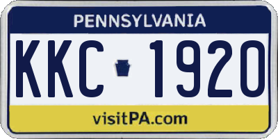 PA license plate KKC1920