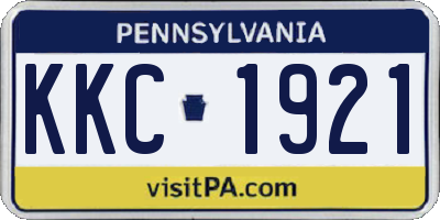 PA license plate KKC1921