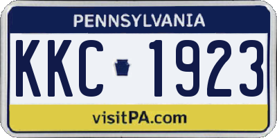 PA license plate KKC1923