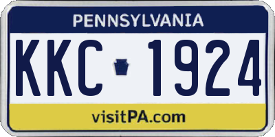 PA license plate KKC1924