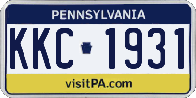 PA license plate KKC1931