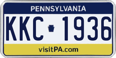 PA license plate KKC1936
