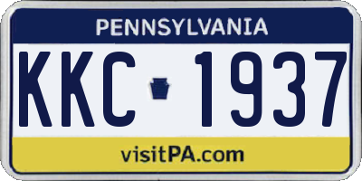 PA license plate KKC1937