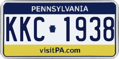 PA license plate KKC1938