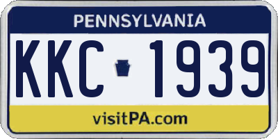 PA license plate KKC1939