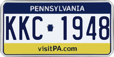 PA license plate KKC1948