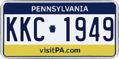 PA license plate KKC1949