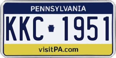 PA license plate KKC1951