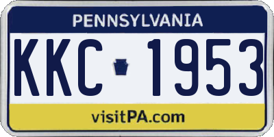 PA license plate KKC1953