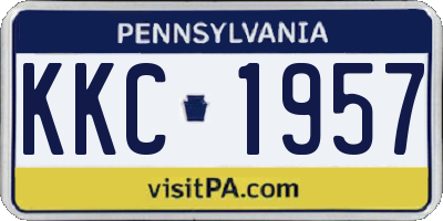 PA license plate KKC1957