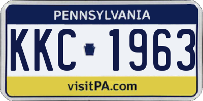 PA license plate KKC1963