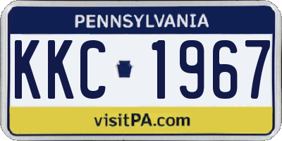 PA license plate KKC1967