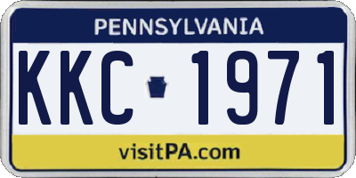 PA license plate KKC1971
