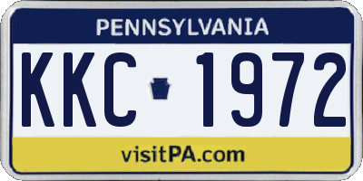 PA license plate KKC1972