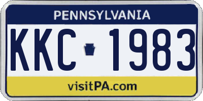 PA license plate KKC1983