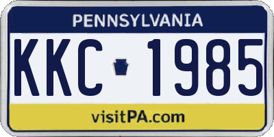 PA license plate KKC1985