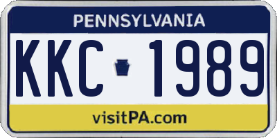 PA license plate KKC1989