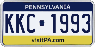 PA license plate KKC1993