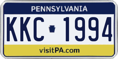 PA license plate KKC1994