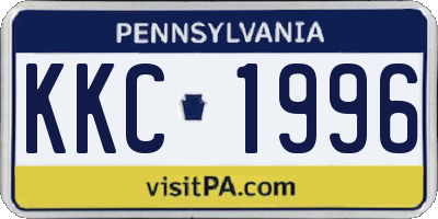 PA license plate KKC1996
