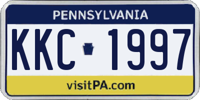 PA license plate KKC1997