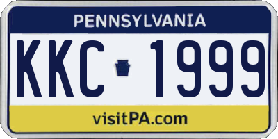 PA license plate KKC1999