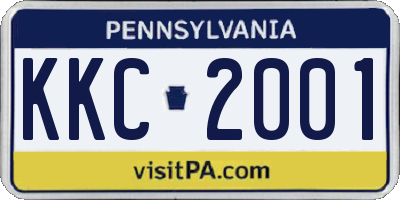 PA license plate KKC2001