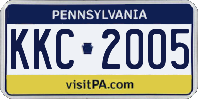 PA license plate KKC2005