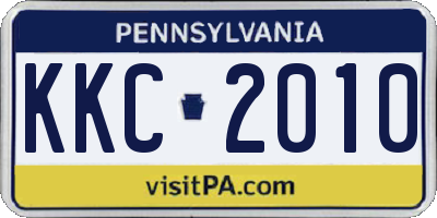 PA license plate KKC2010