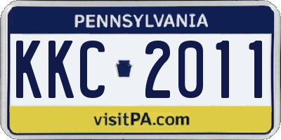 PA license plate KKC2011