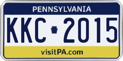 PA license plate KKC2015