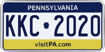 PA license plate KKC2020