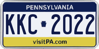 PA license plate KKC2022