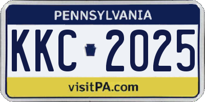 PA license plate KKC2025