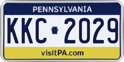 PA license plate KKC2029