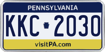 PA license plate KKC2030
