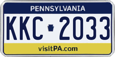 PA license plate KKC2033