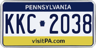 PA license plate KKC2038