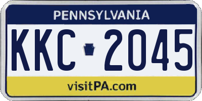 PA license plate KKC2045