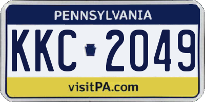 PA license plate KKC2049