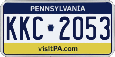 PA license plate KKC2053